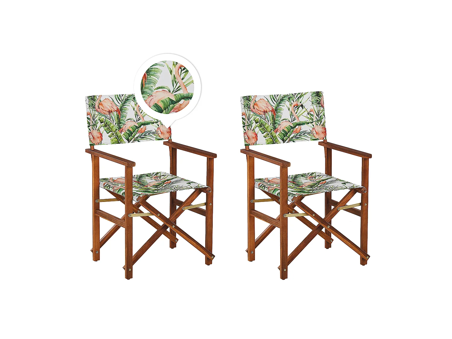 Lot de 2 chaises de jardin CINE Acacia Marron foncé