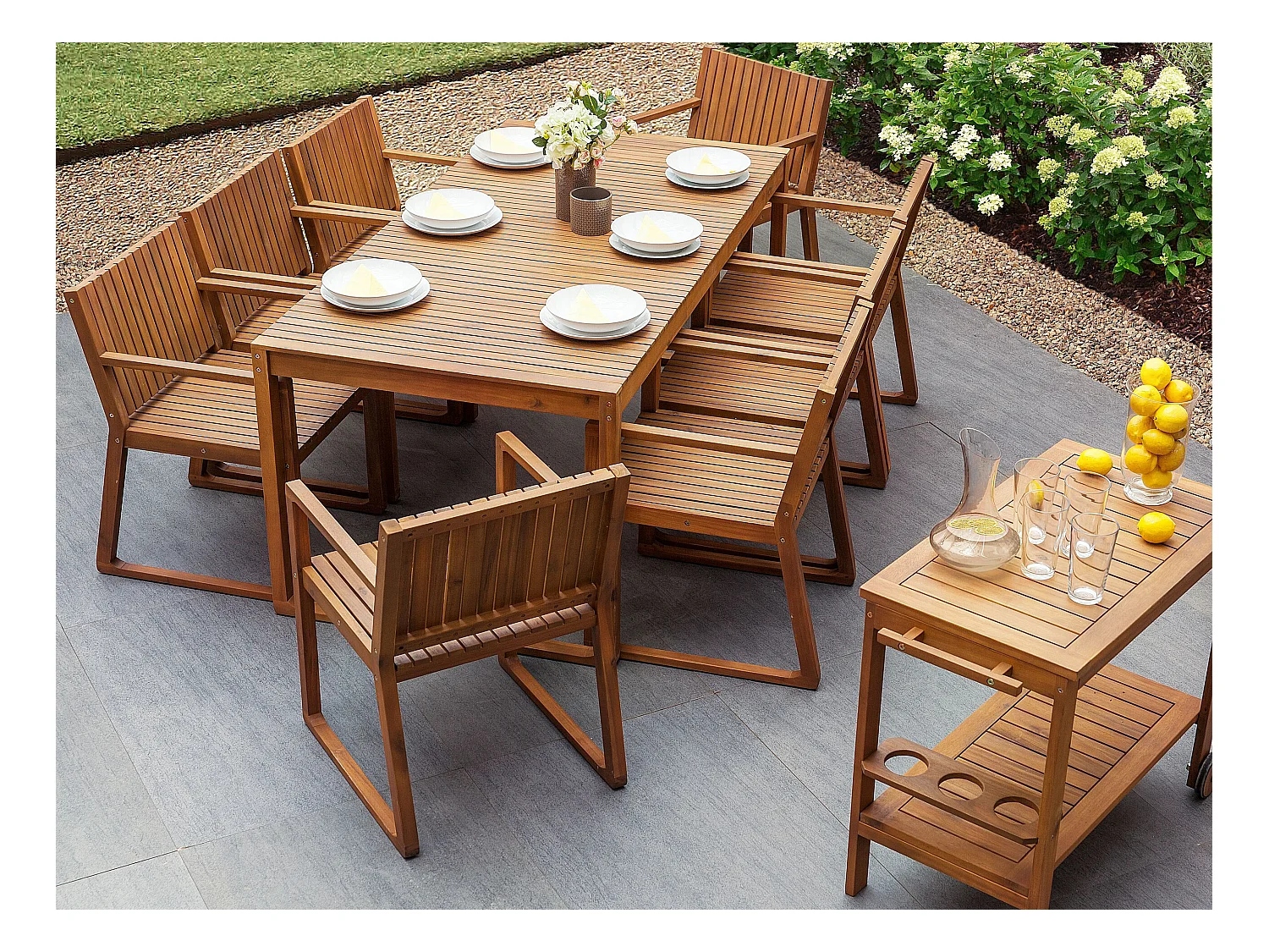 Chaise de jardin SASSARI Acacia Marron