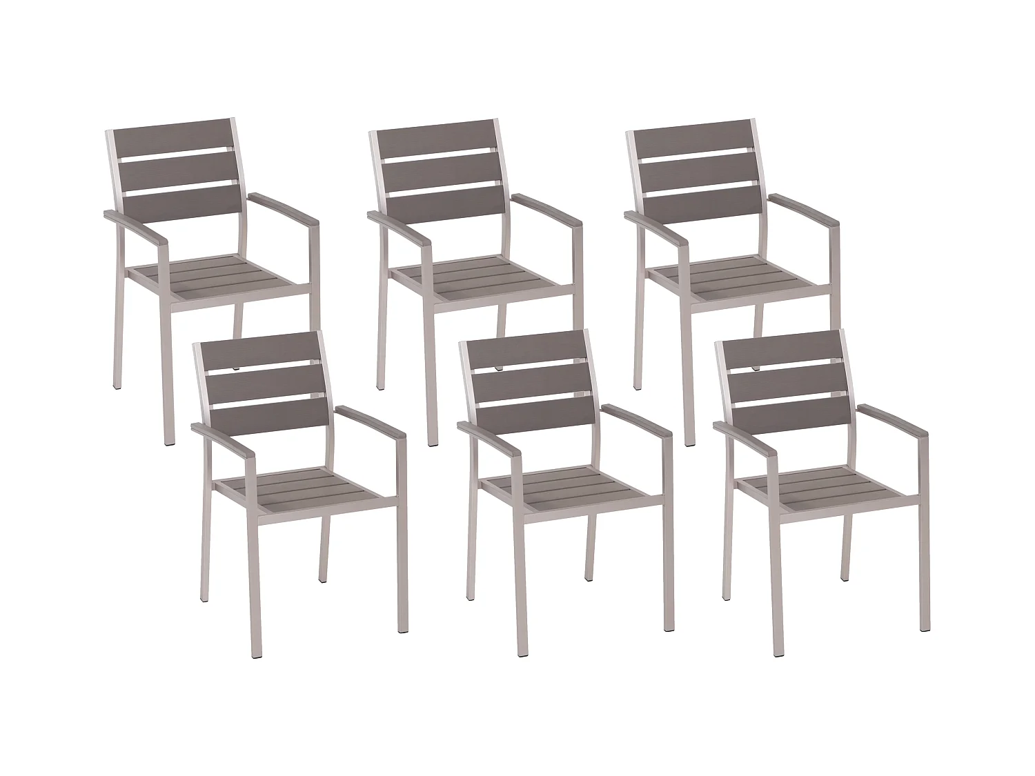 Lot de 6 chaises de jardin VERNIO Gris