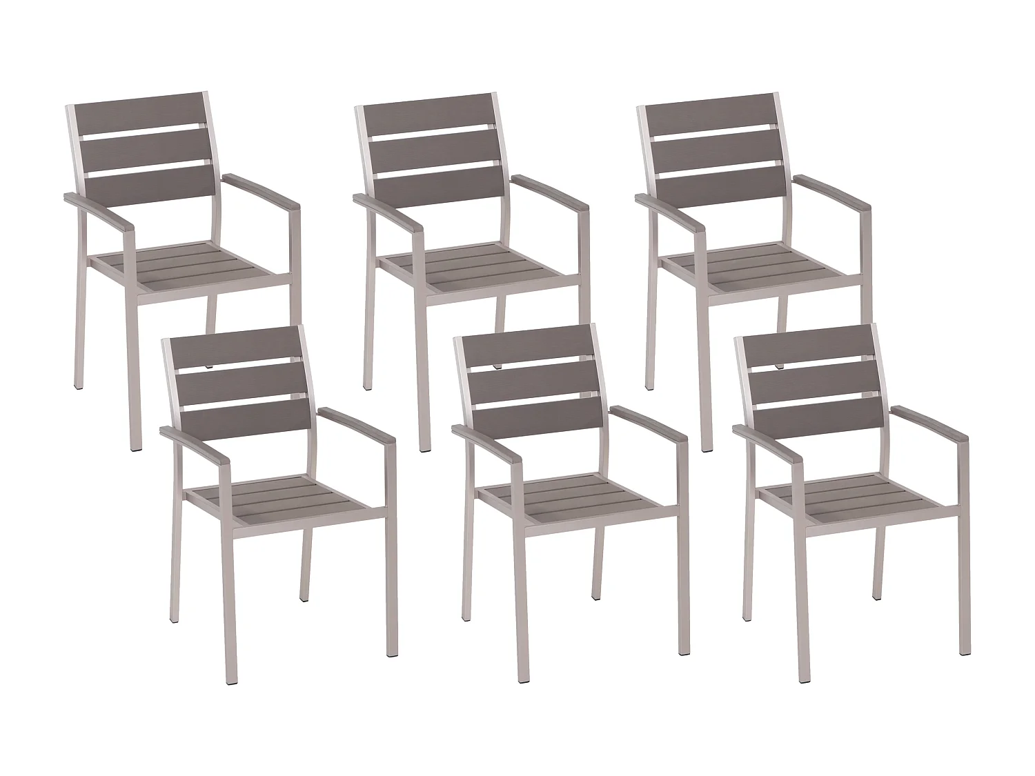 Lot de 6 chaises de jardin VERNIO Gris