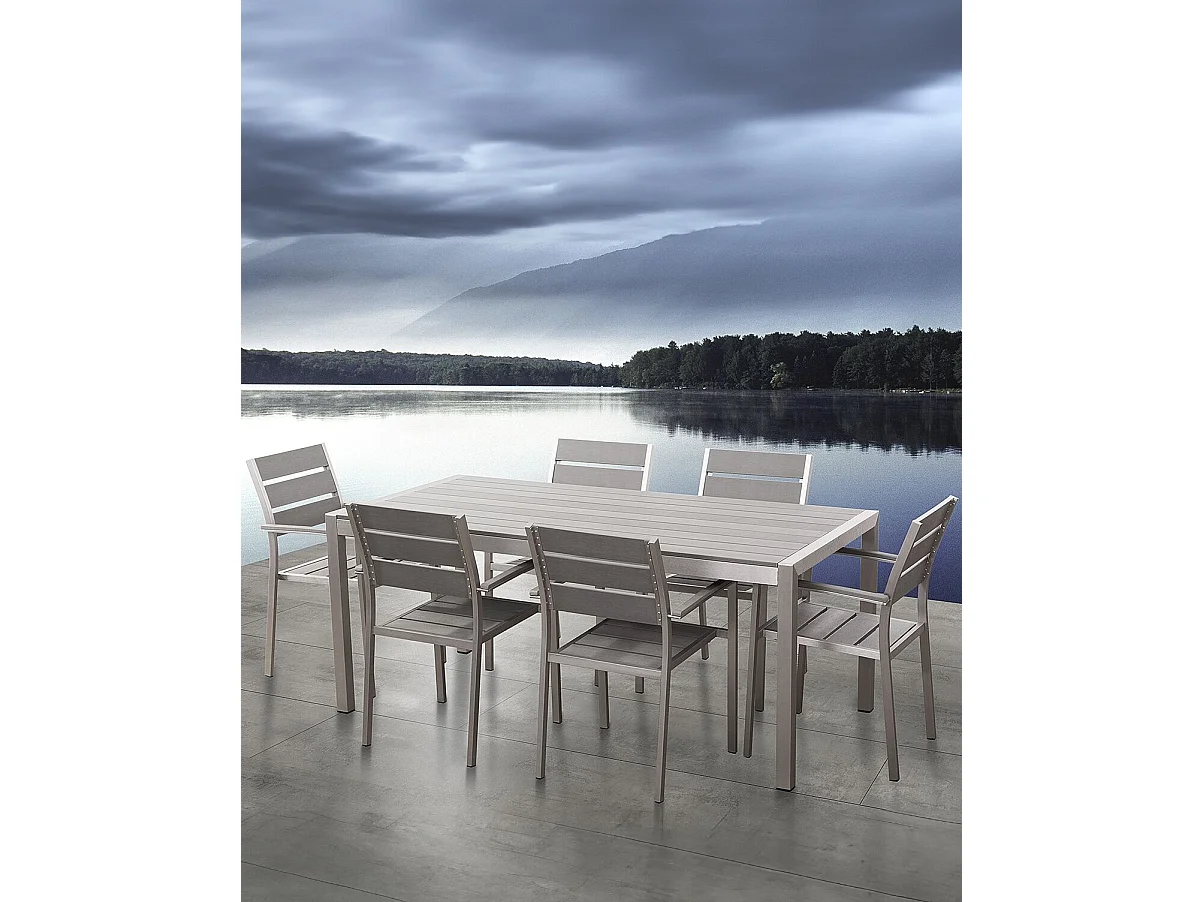 Set of 6 Garden Chairs VERNIO Grey