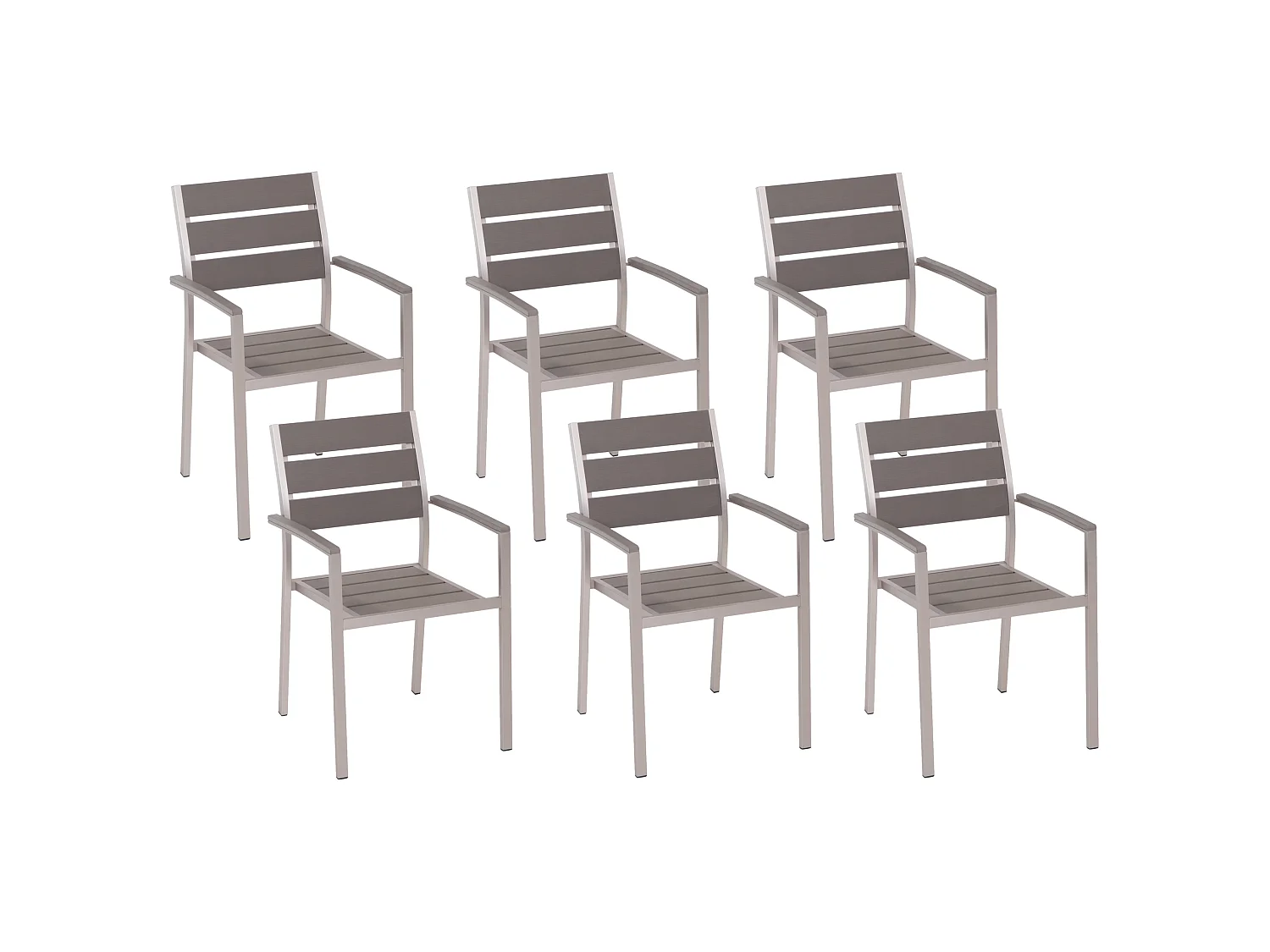 Set of 6 Garden Chairs VERNIO Grey