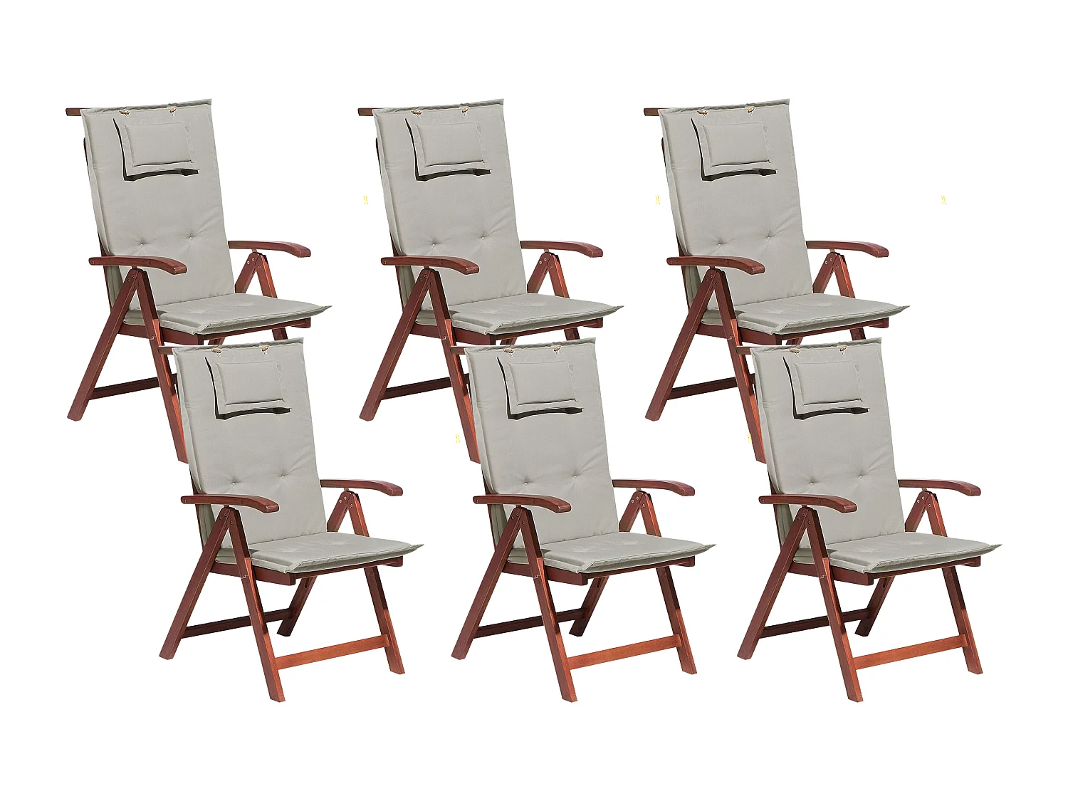 Lot de 6 chaises Bois Taupe TOSCANA
