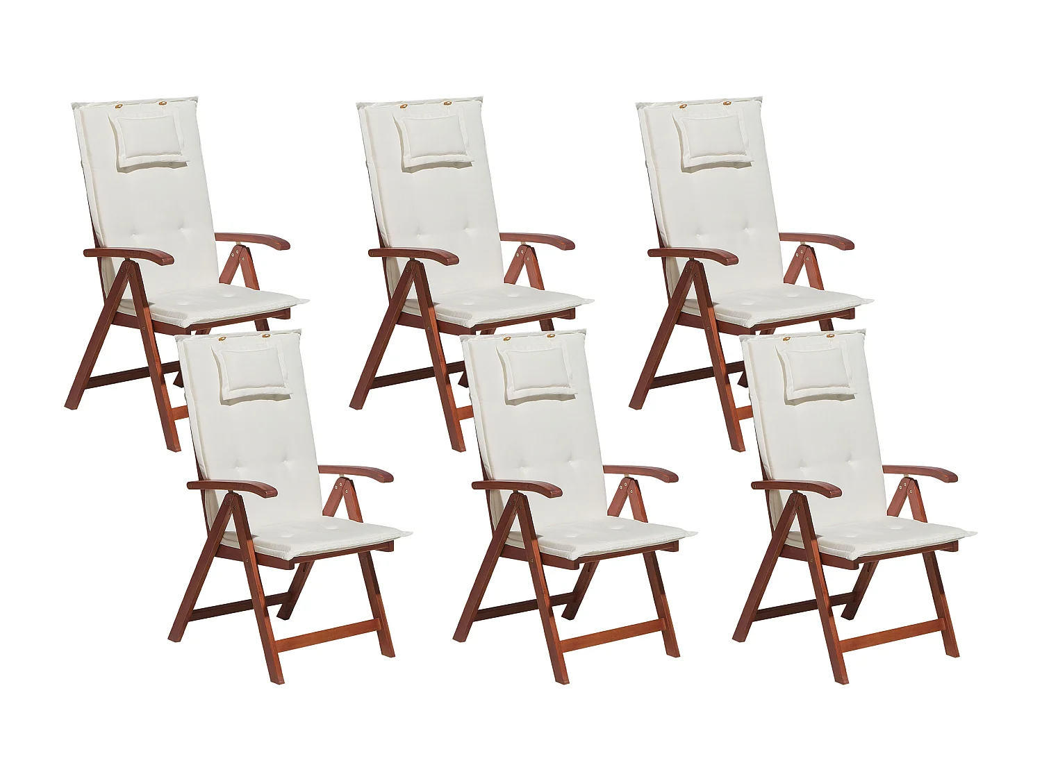 Lot de 6 chaises Bois Blanc cassé TOSCANA