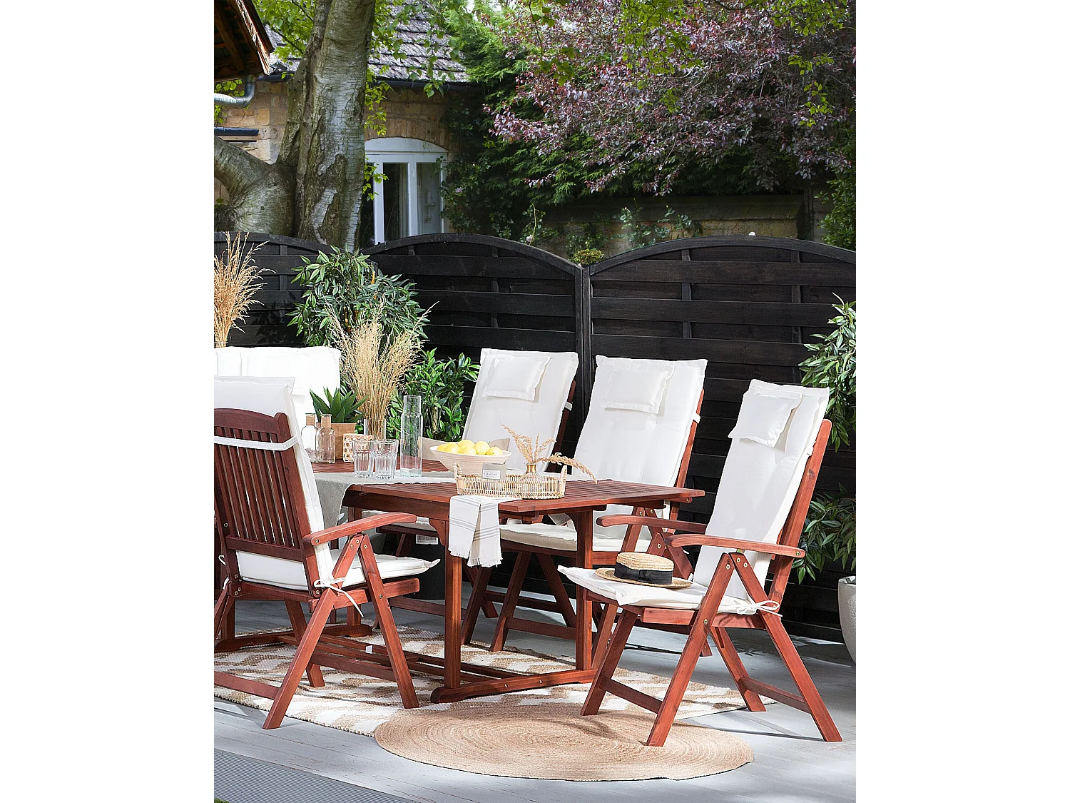 Lot de 6 chaises Bois Blanc cassé TOSCANA