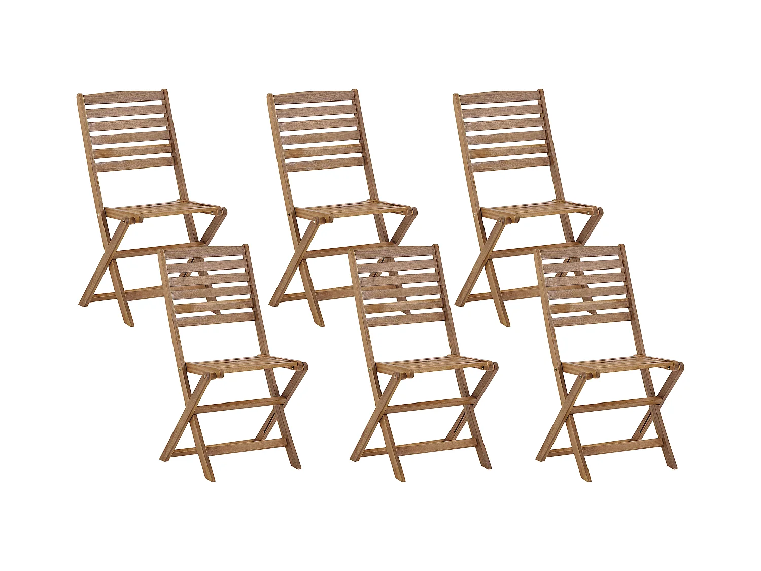 Lot de 6 chaises de jardin TOLVE Acacia Marron