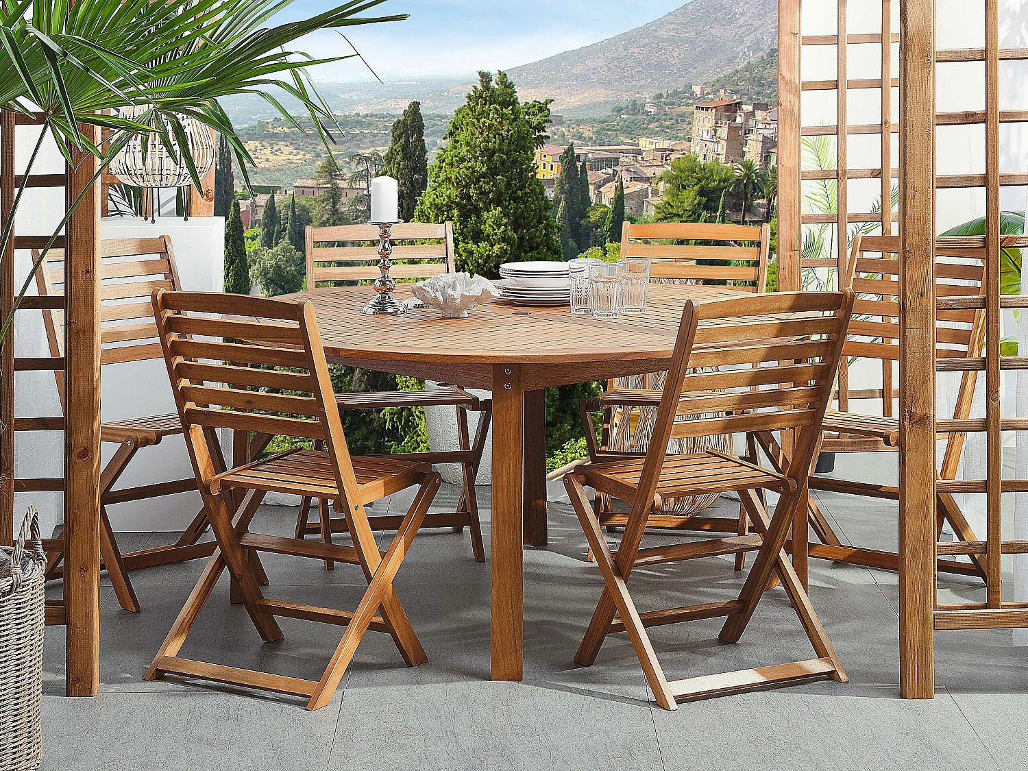 Lot de 6 chaises de jardin TOLVE Acacia Marron