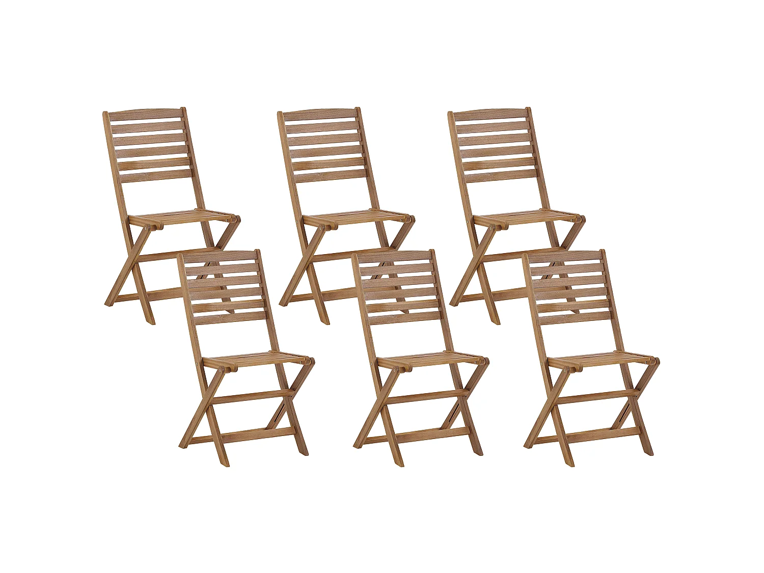 Lot de 6 chaises de jardin TOLVE Acacia Marron
