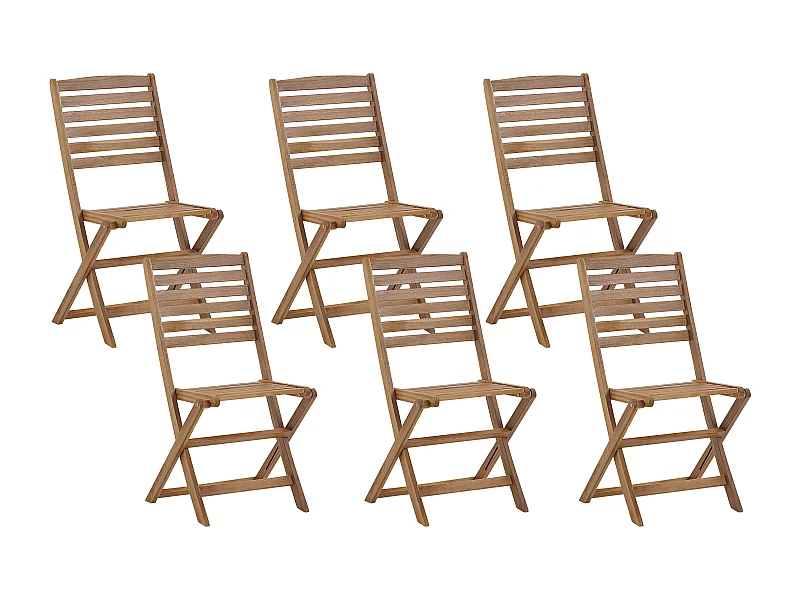 Lot de 6 chaises de jardin TOLVE Acacia Marron
