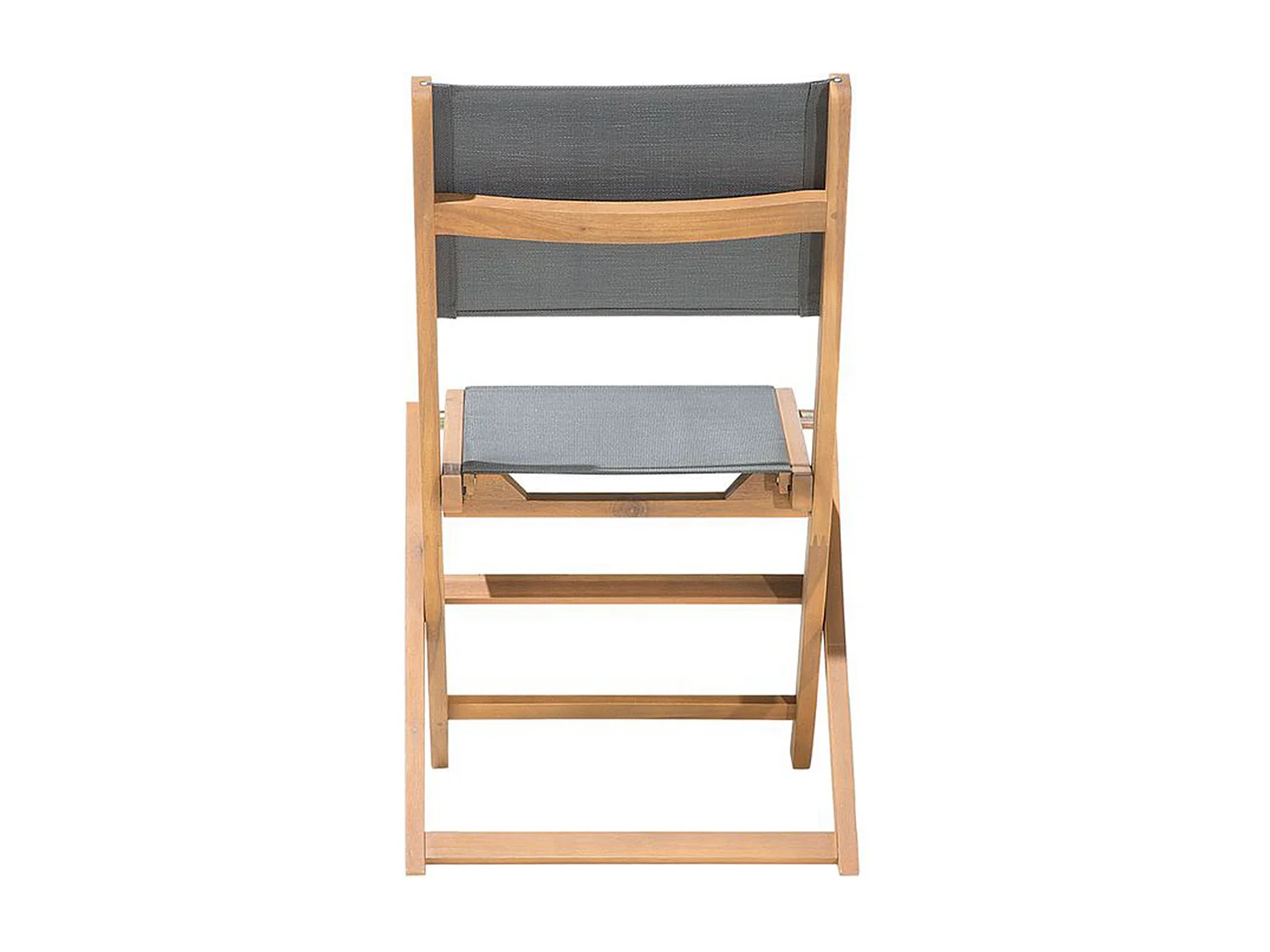 Gartenstuhlset 2er Set Akazienholz hellbraun Bespannung grau klappbar Cesana