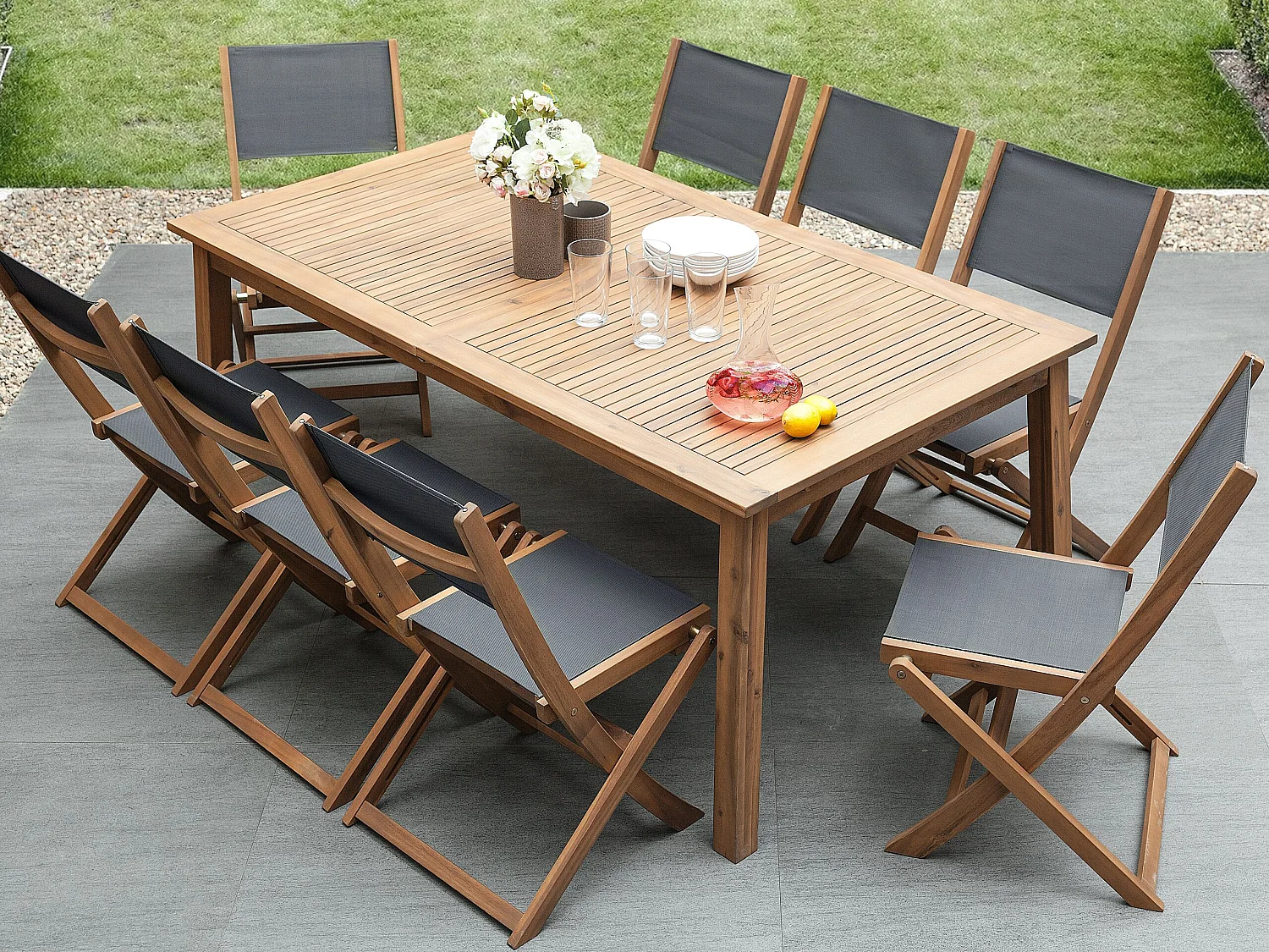 Set of 2 Garden Chairs CESANA Acacia Wood Light Brown