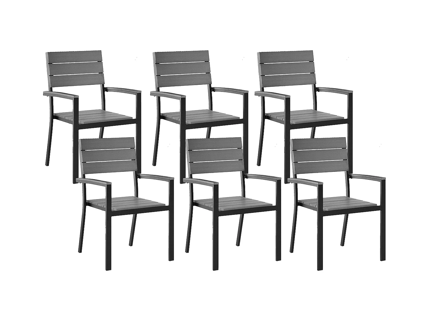 Set van 6 tuinstoelen COMO Grijs