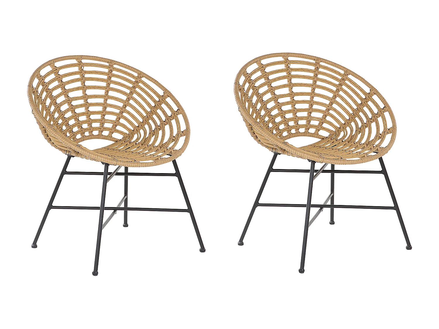 Lot de 2 chaises de jardin ACERRA Marron clair