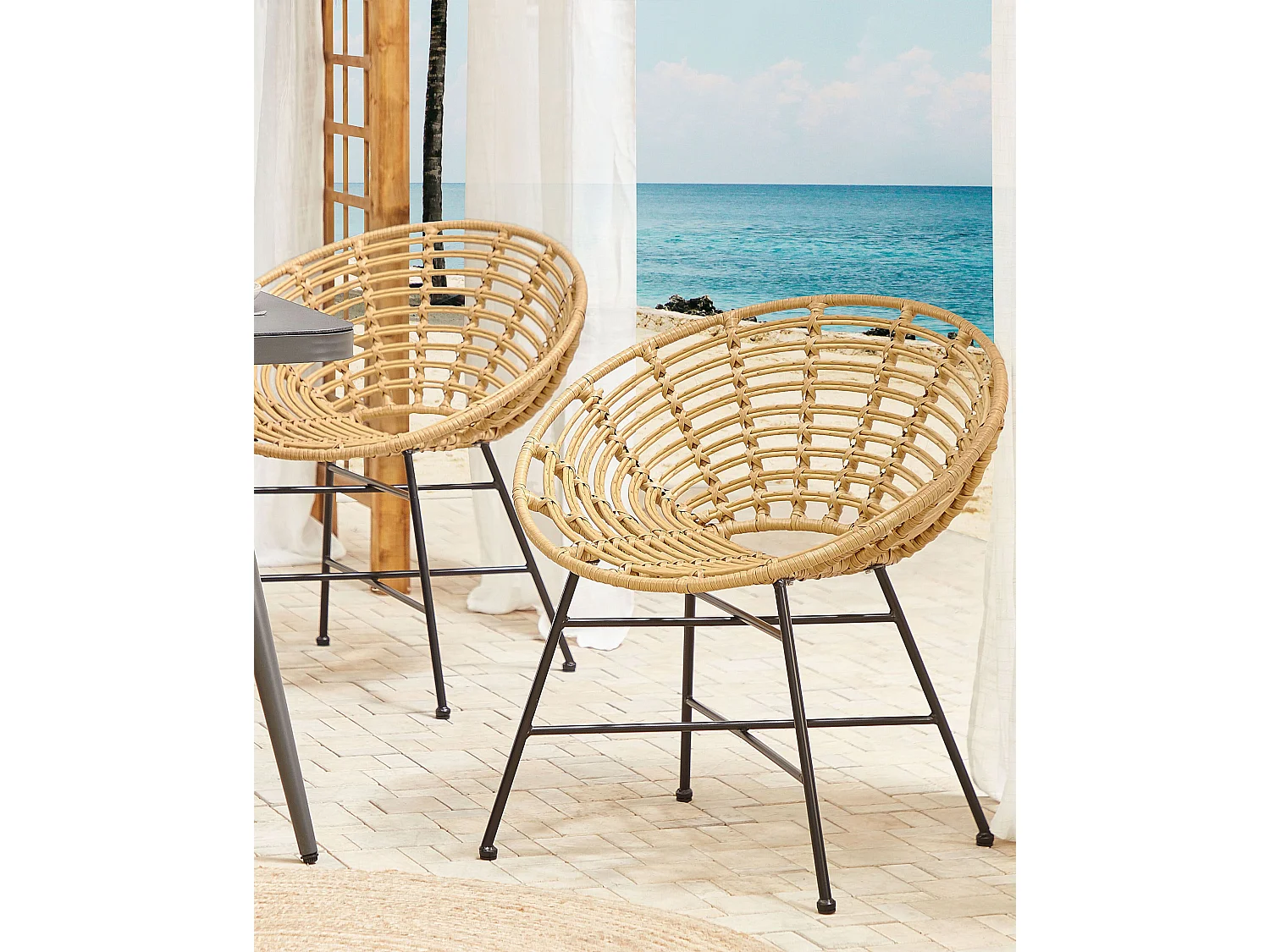 Lot de 2 chaises de jardin ACERRA Marron clair