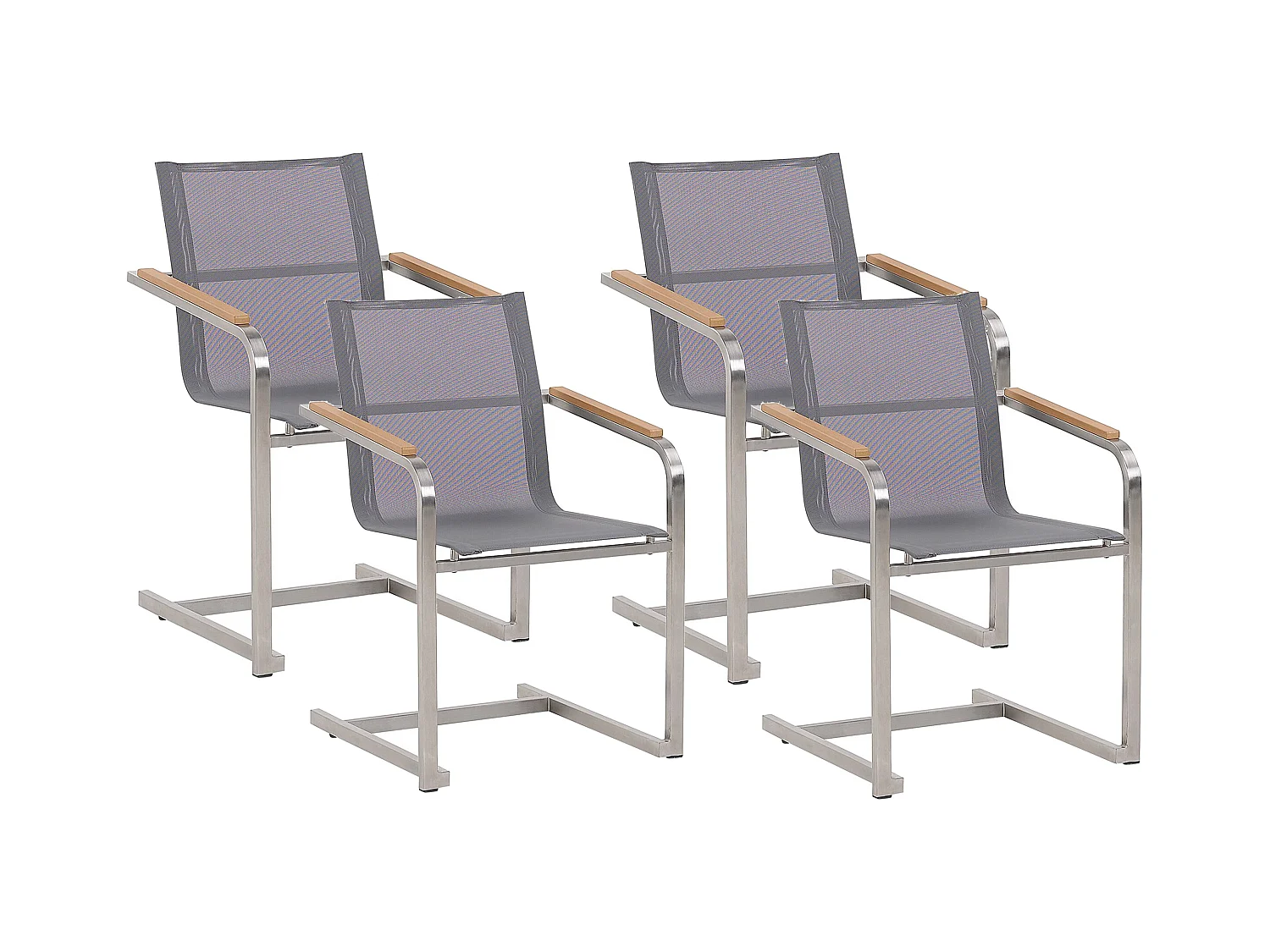 Set di 4 sedie da giardino COSOLETO Acciaio inox Grigio