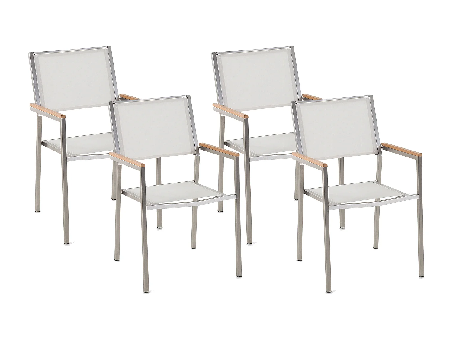 Set di 4 sedie da giardino GROSSETO Acciaio inox Bianco