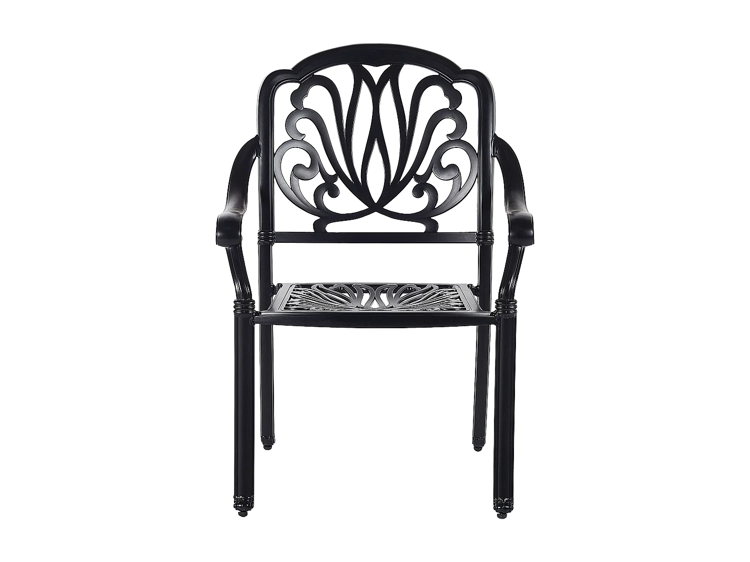 Conjunto de 4 cadeiras de jardim com almofadas ANCONA Metal Preto