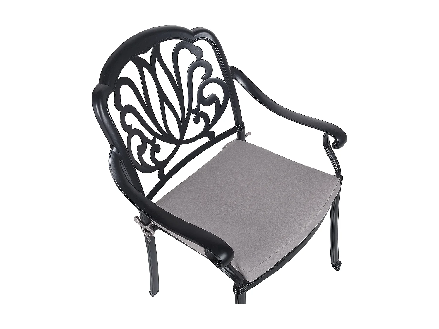 Conjunto de 4 cadeiras de jardim com almofadas ANCONA Metal Preto