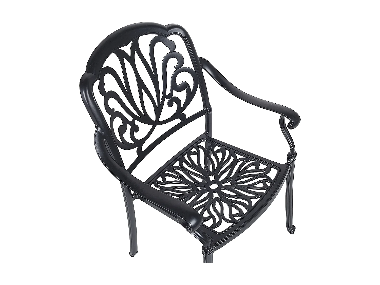 Conjunto de 4 cadeiras de jardim com almofadas ANCONA Metal Preto