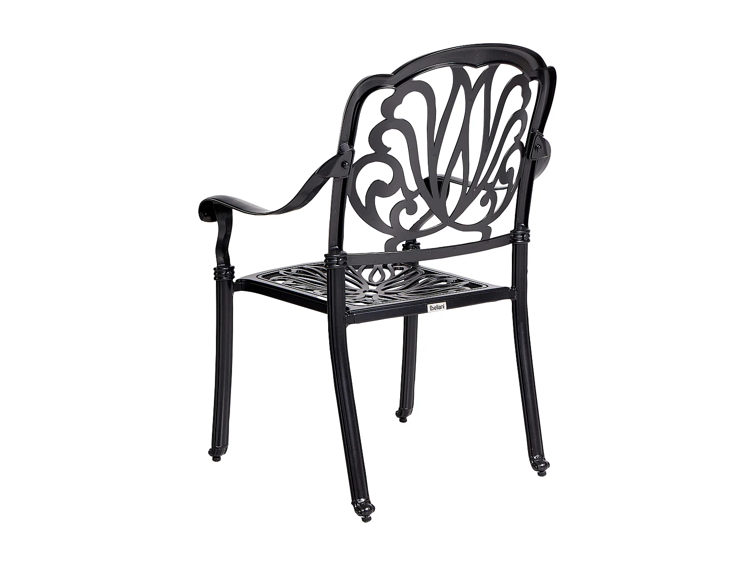 Lot de 4 chaises de jardin avec coussins ANCONA Métal Noir