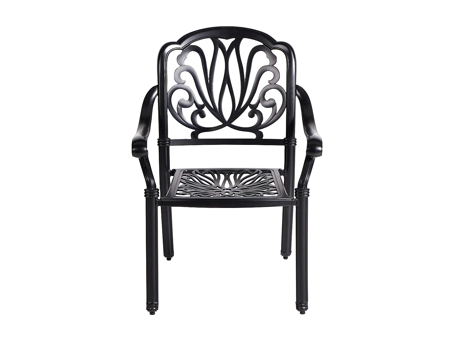 Conjunto de 4 cadeiras de jardim com almofadas ANCONA Metal Preto