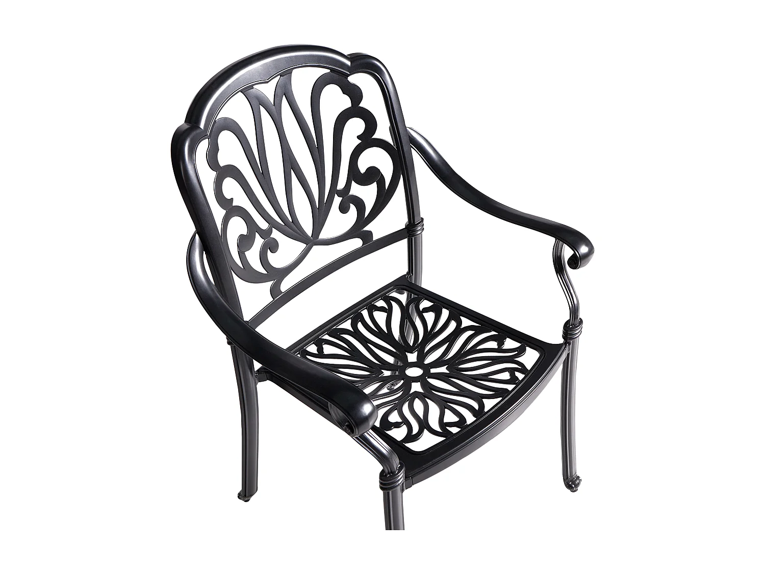 Conjunto de 4 cadeiras de jardim com almofadas ANCONA Metal Preto