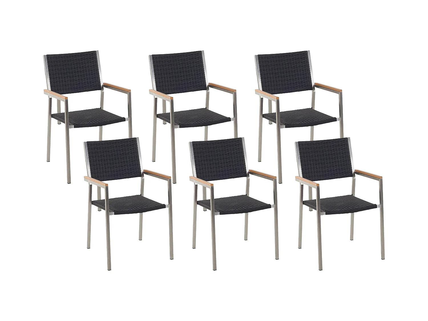 Lot de 6 chaises de jardin GROSSETO Noir