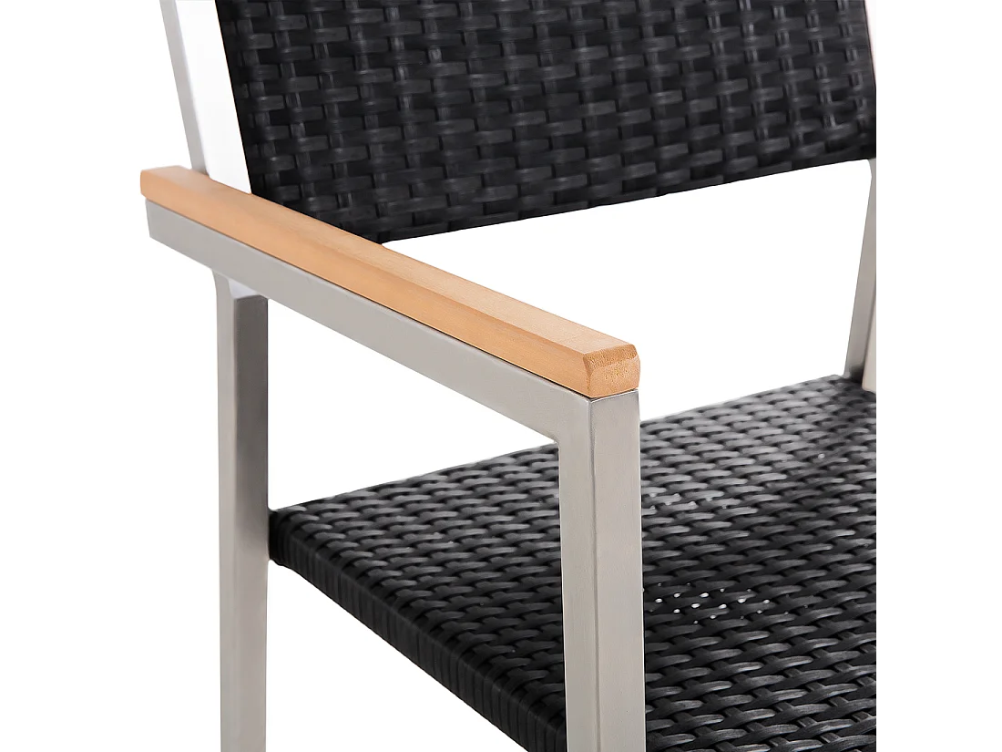 Conjunto de 6 cadeiras de jardim GROSSETO Preto