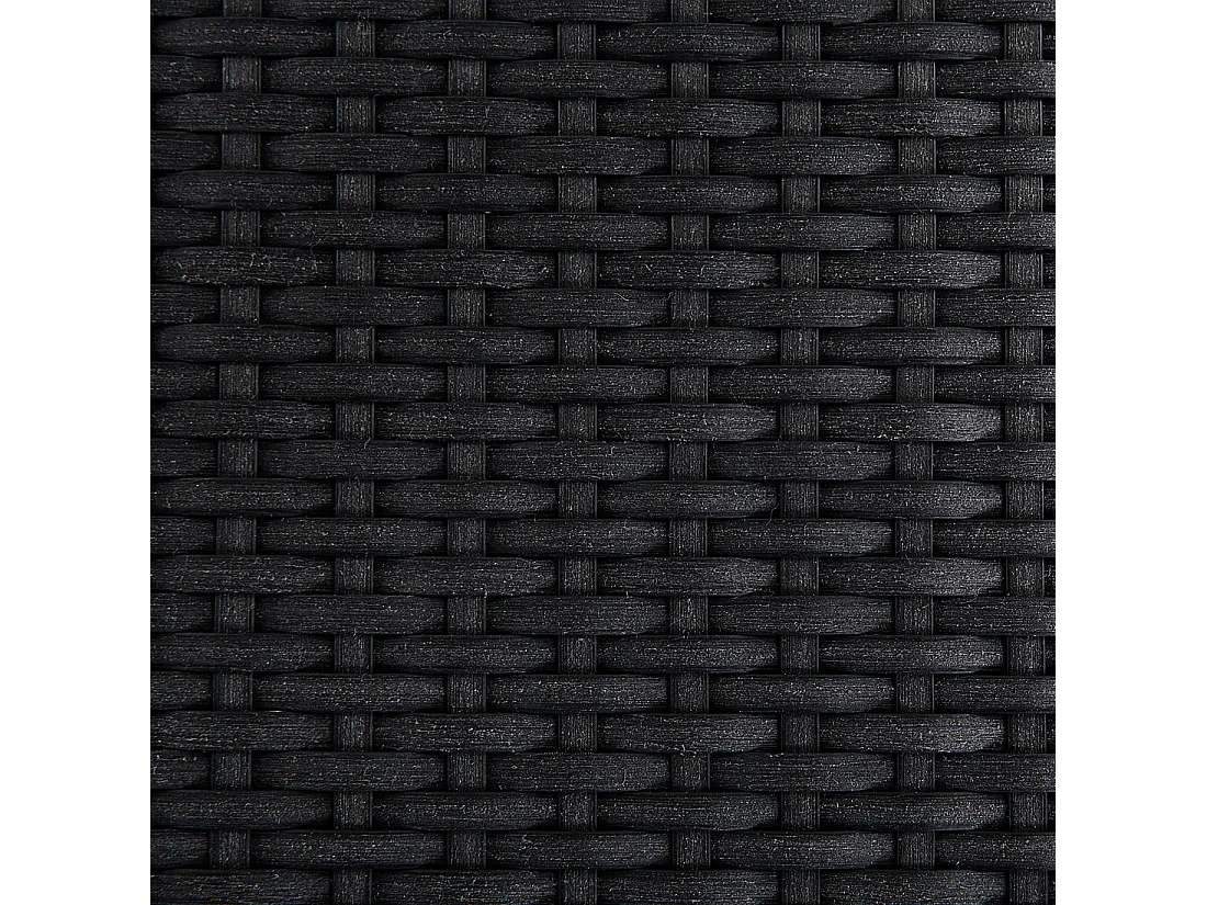 Praktisches Gartenstuhl Set Rattan Edelstahl 6er Set schwarz / silber Grosseto