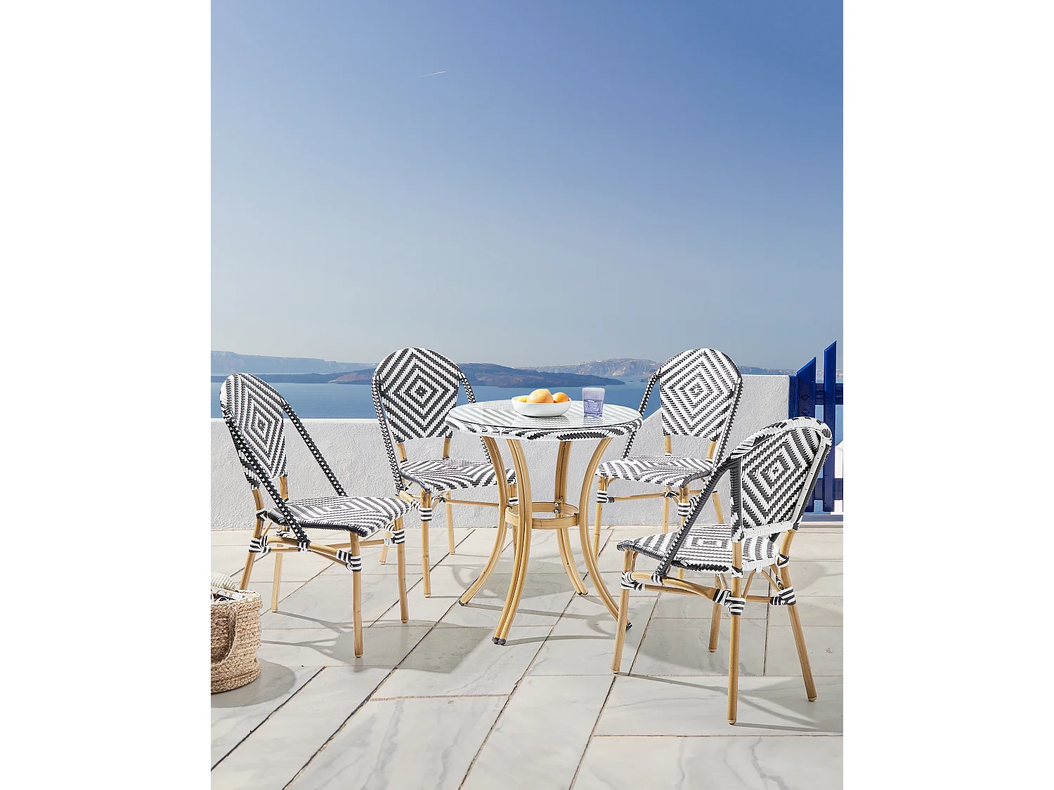 Lot de 4 chaises RIFREDDO Noir/blanc