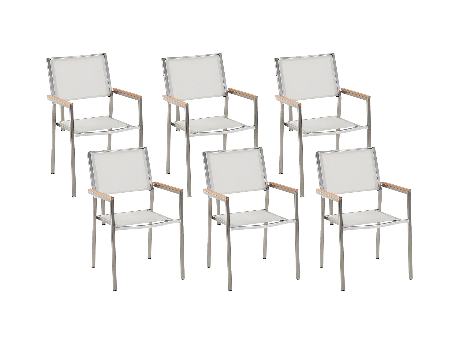 Set di 6 sedie da giardino GROSSETO Acciaio inox Bianco