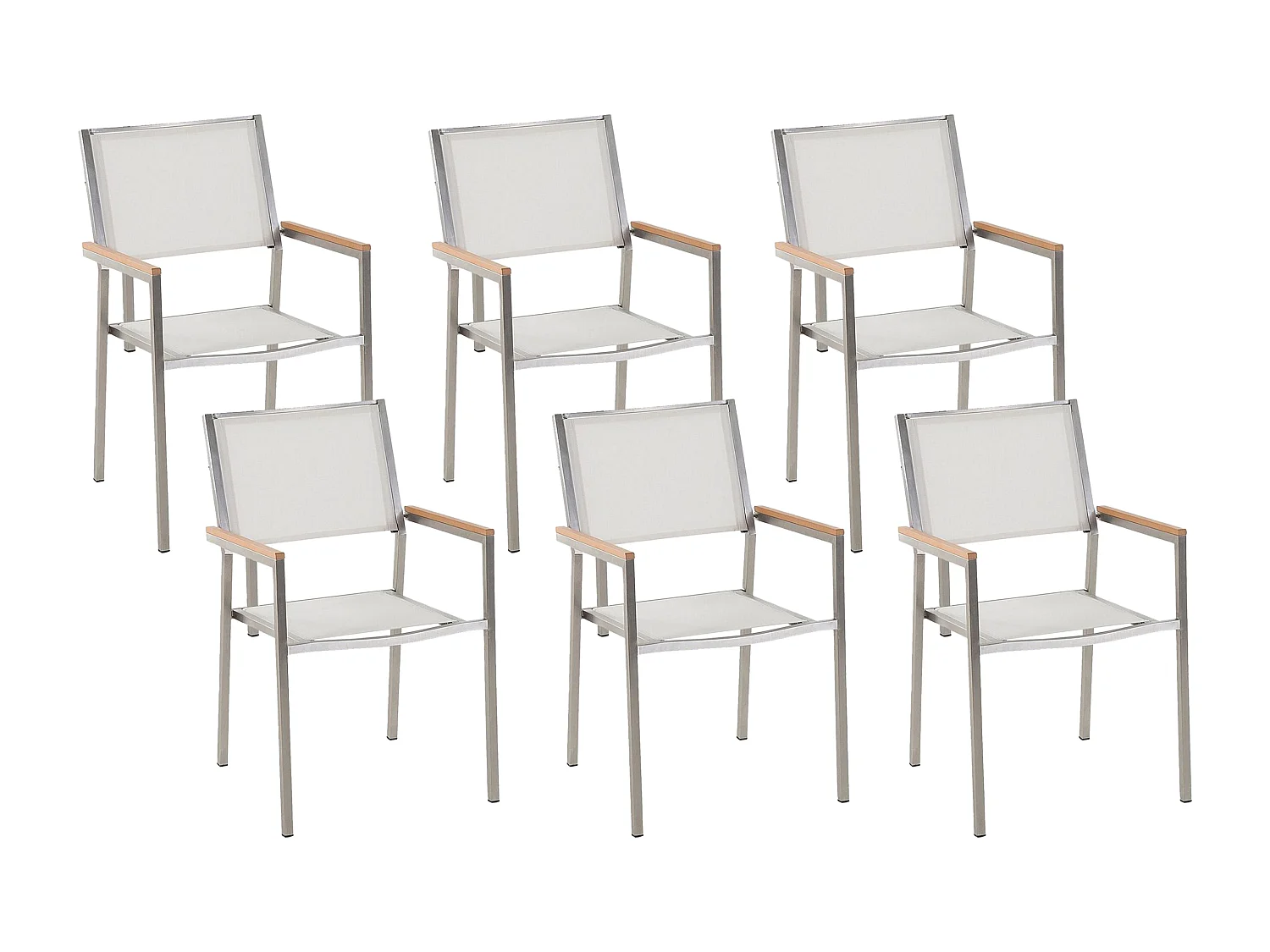 Set di 6 sedie da giardino GROSSETO Acciaio inox Bianco