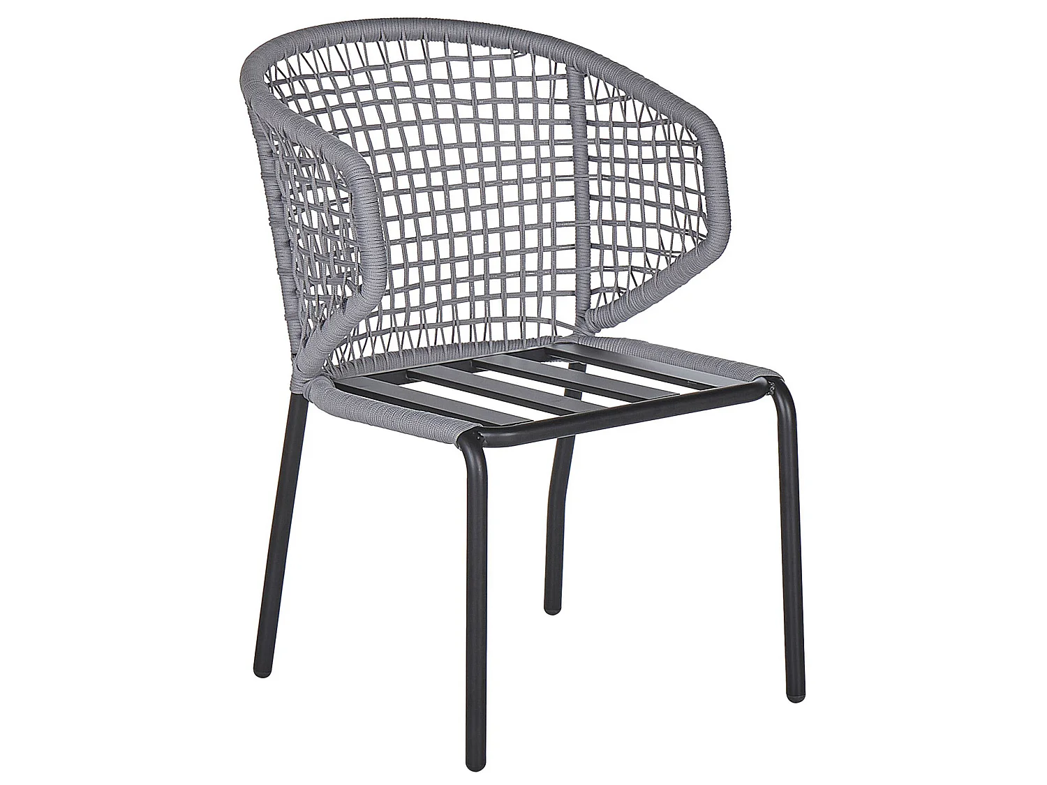 Lot de 2 chaises de jardin avec coussins PALMI Métal Gris