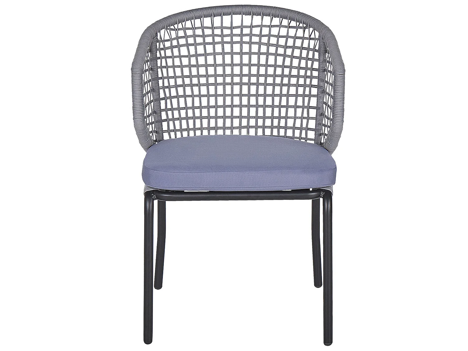 Lot de 2 chaises de jardin avec coussins PALMI Métal Gris