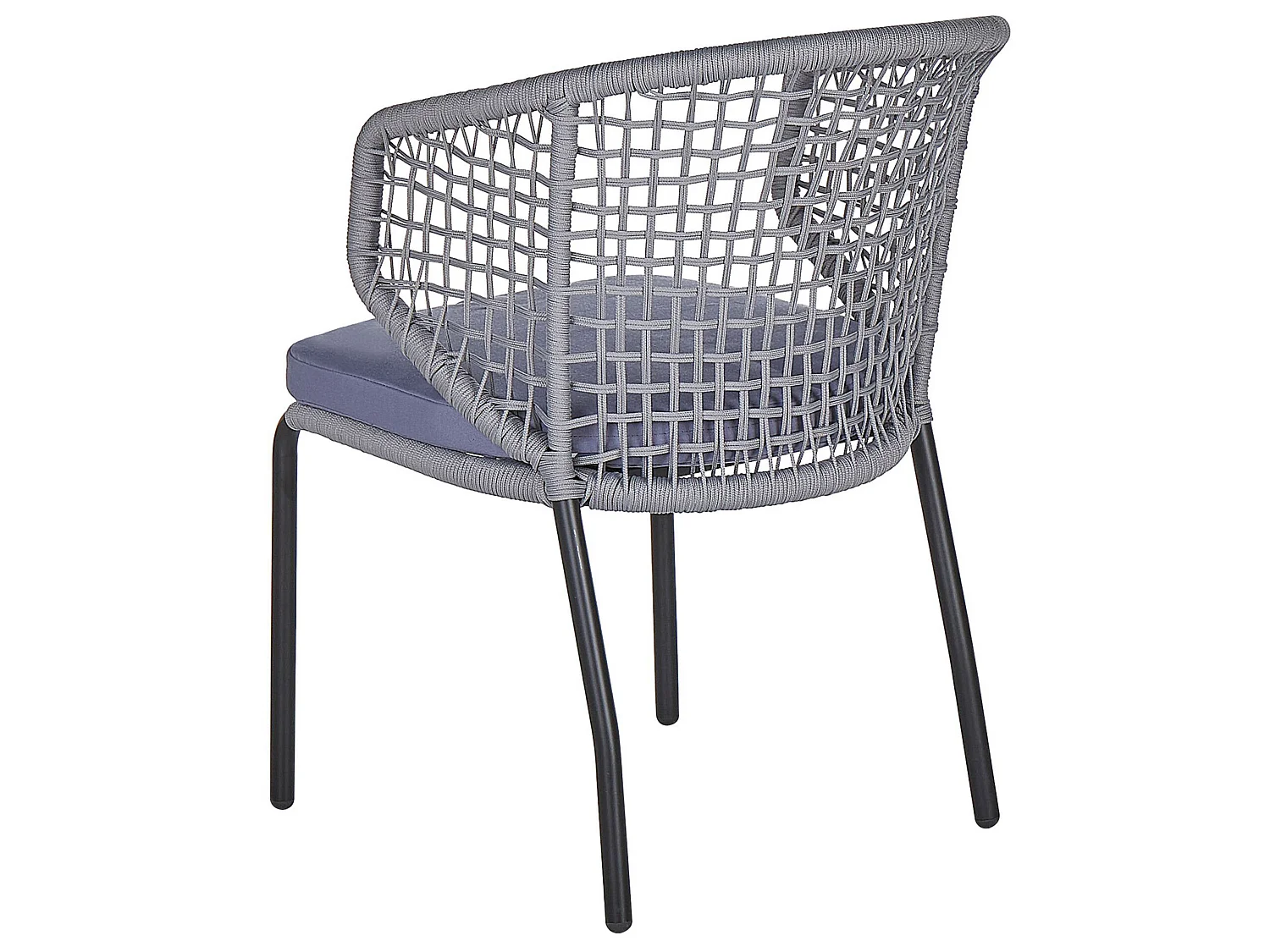 Lot de 2 chaises de jardin avec coussins PALMI Métal Gris