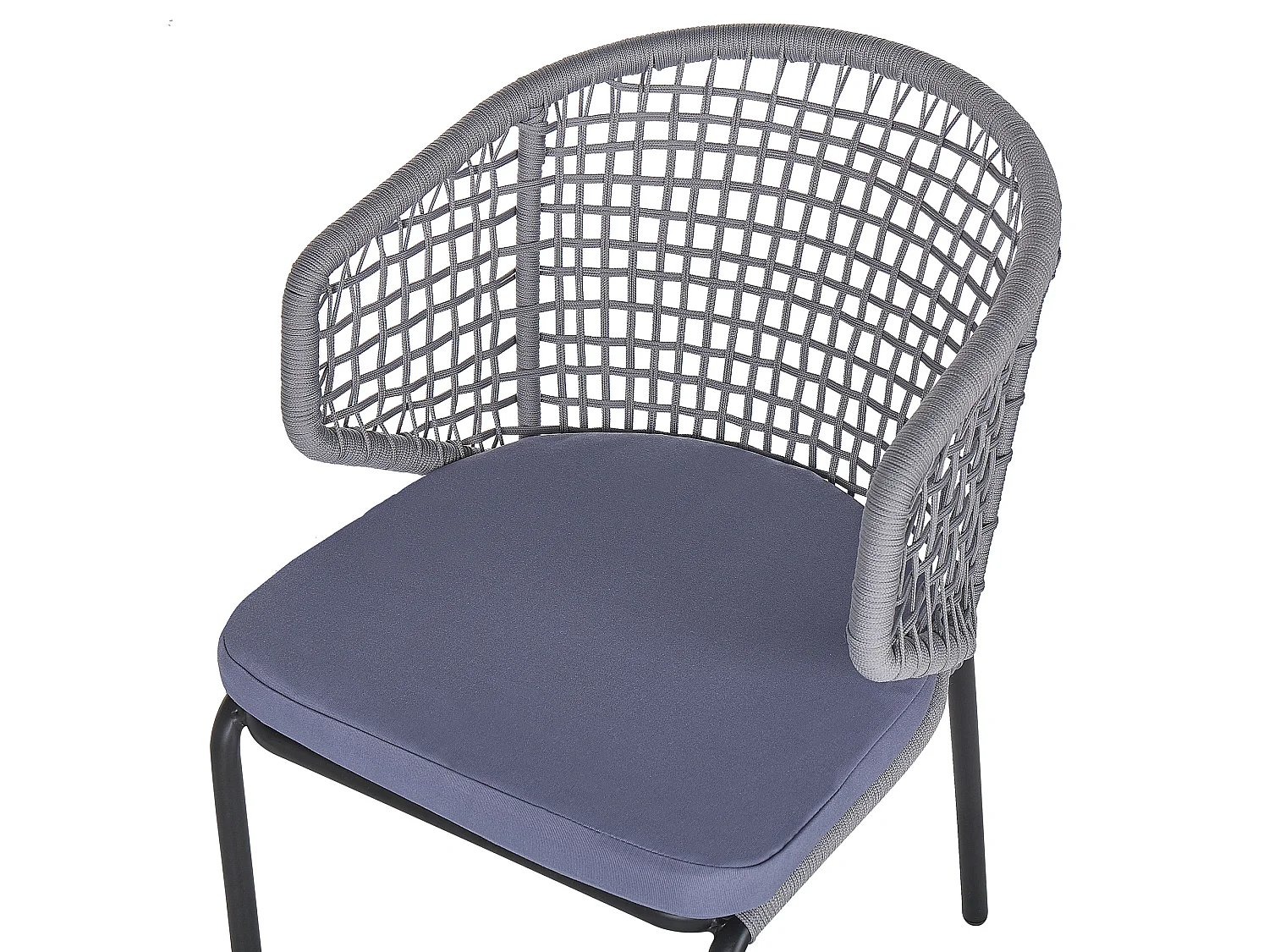 Lot de 2 chaises de jardin avec coussins PALMI Métal Gris