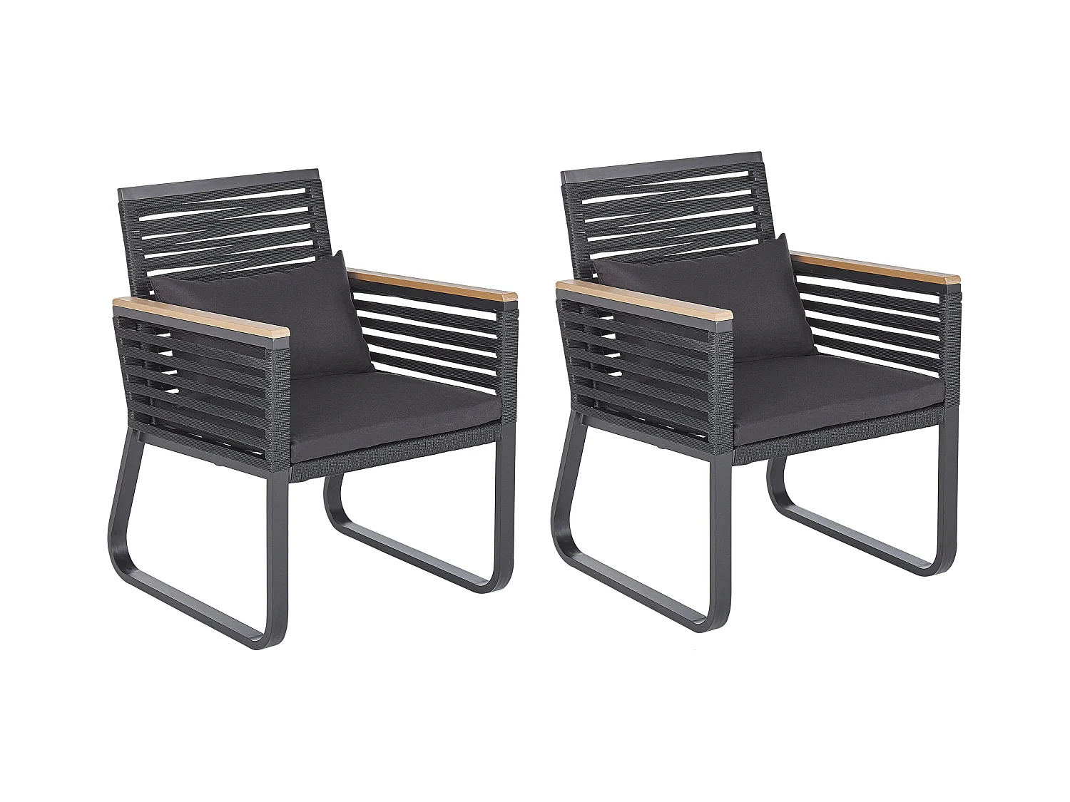 Set van 2 stoelen met zitkussen CANETTO Metaal Zwart