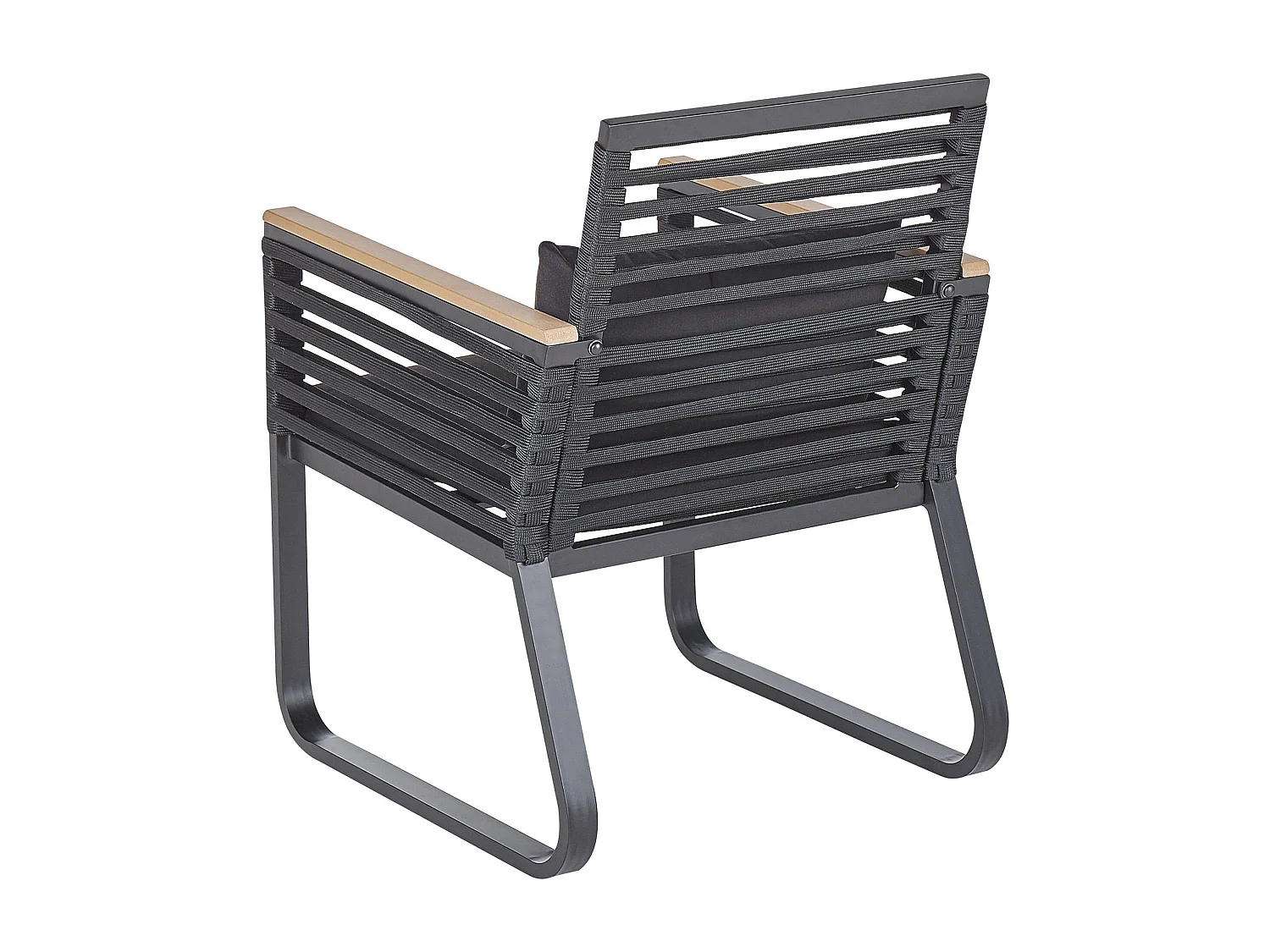 Lot de 2 chaises de jardin avec coussins CANETTO Métal Noir