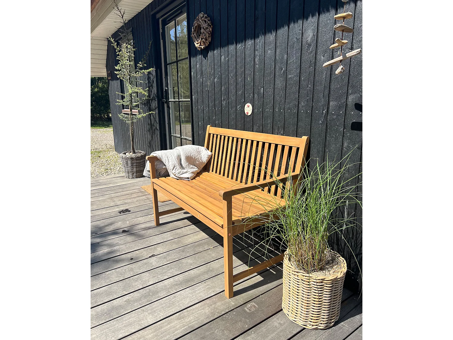 Banc de jardin VIVARA 120 cm Bois d'acacia certifié Marron clair