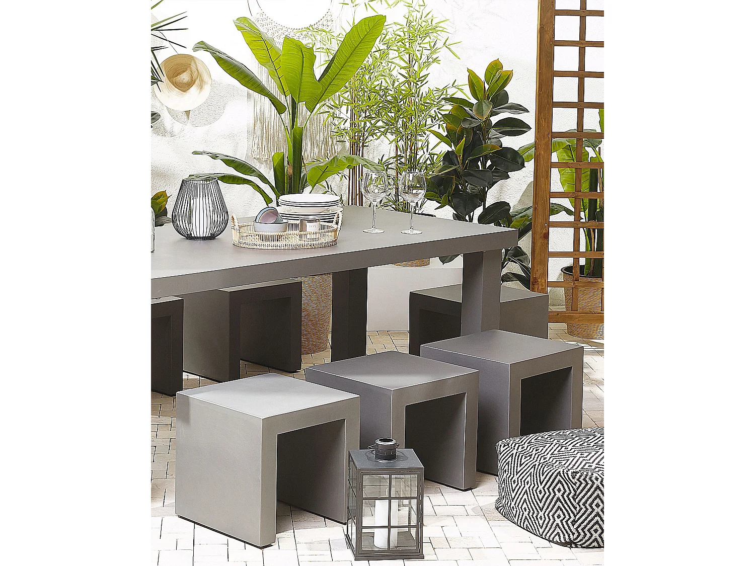 Set van 2 tuinstoelen TARANTO Beton Grijs