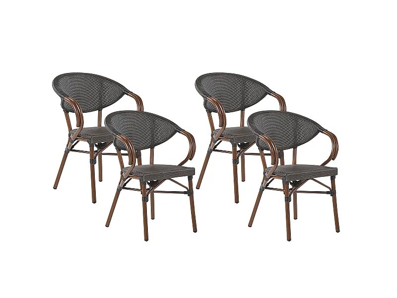 Set van 4 tuinstoelen CASPRI Metaal Grijs