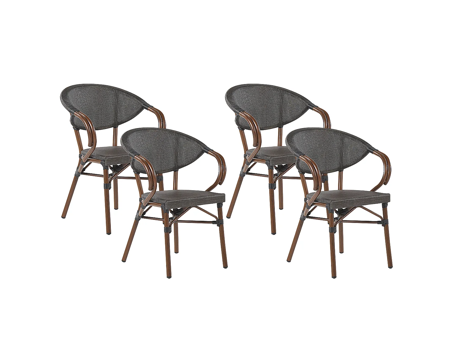 Lot de 4 chaises de jardin CASPRI Métal Gris