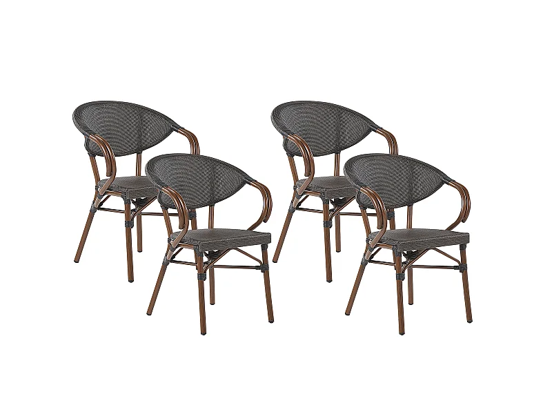 Set van 4 tuinstoelen CASPRI Metaal Grijs