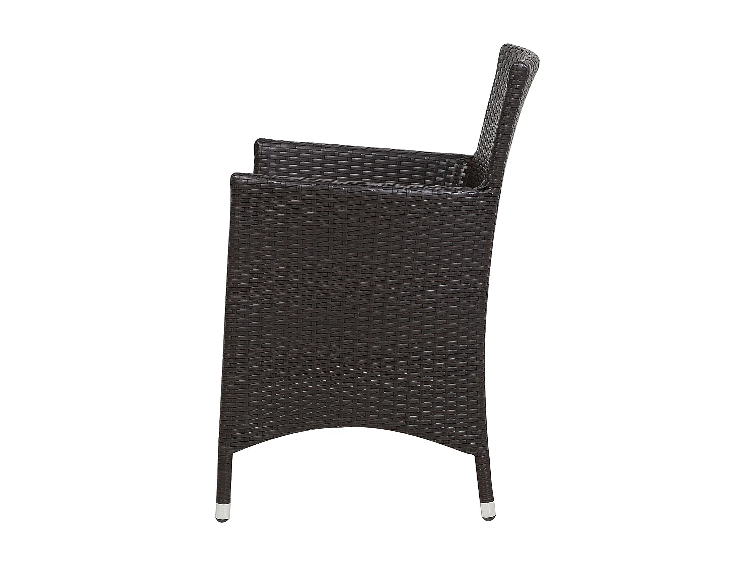 Praktisches Gartenstuhl Set 2er Set Rattan dunkelbraun Auflage weiß Italy