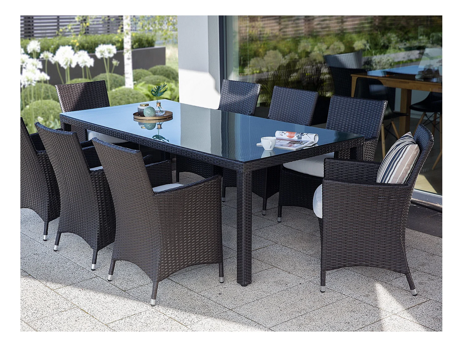 Set van 2 stoelen met zitkussen ITALY Donkerbruin