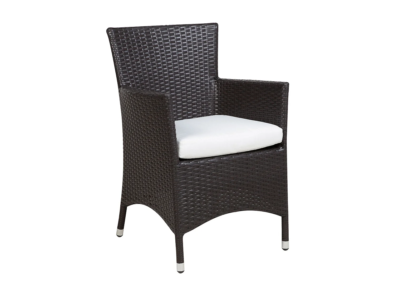 Lot de 2 chaises de jardin avec coussins ITALY Marron foncé