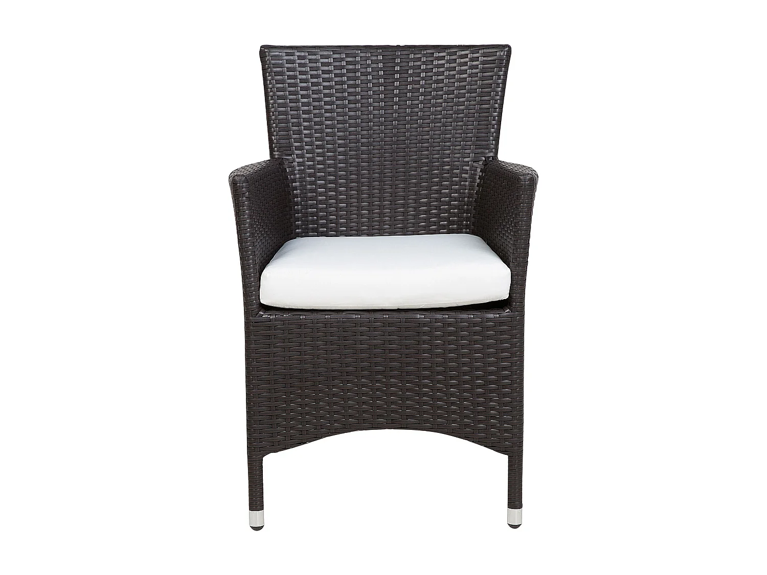 Praktisches Gartenstuhl Set 2er Set Rattan dunkelbraun Auflage weiß Italy