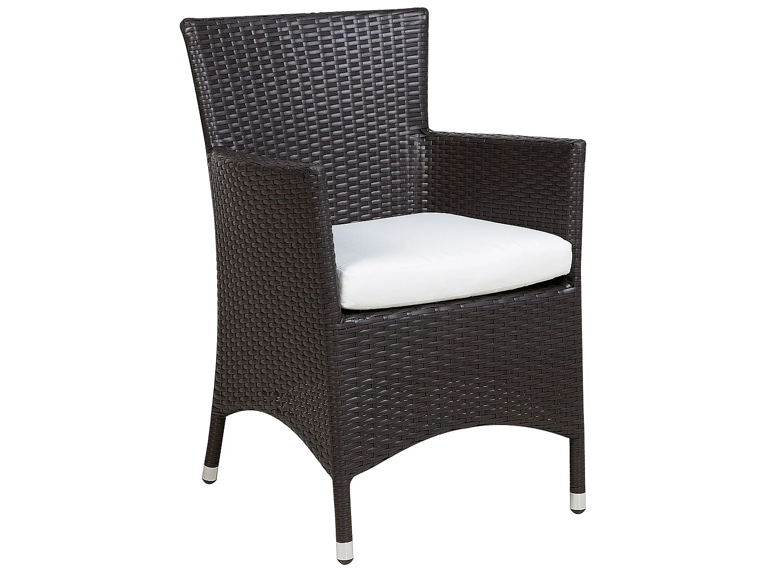 Lot de 2 chaises de jardin avec coussins ITALY Marron foncé