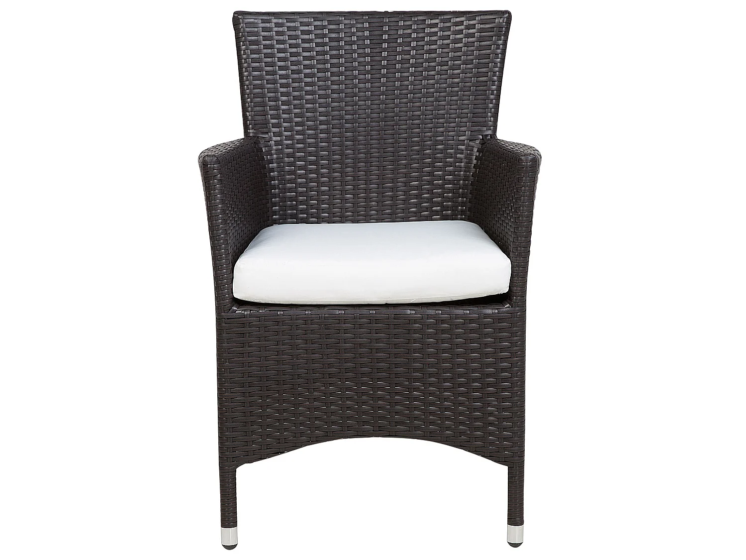 Lot de 2 chaises de jardin avec coussins ITALY Marron foncé
