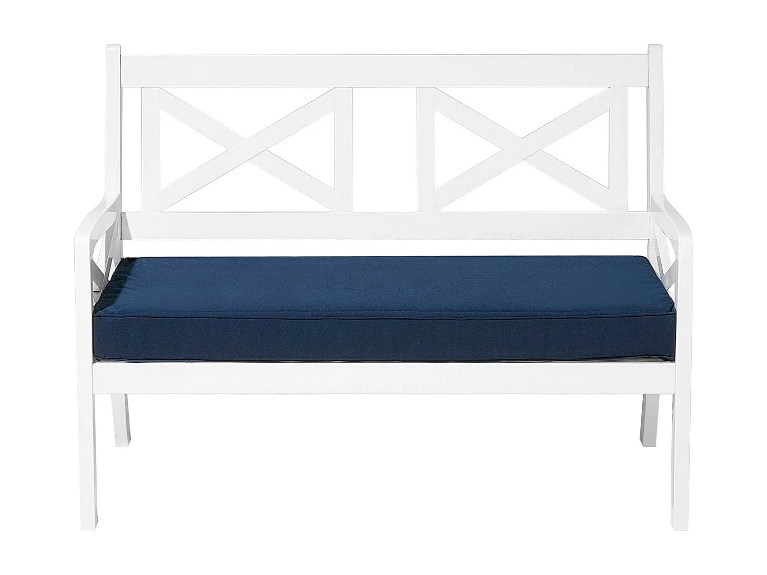 Banc avec coussin d'assise BALTIC 121 cm Acacia Blanc